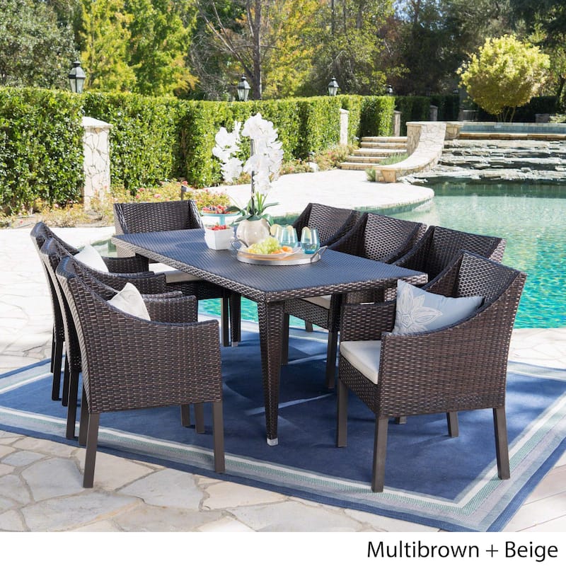 Riviera Resin Wicker Outdoor Dining Set - Image 7