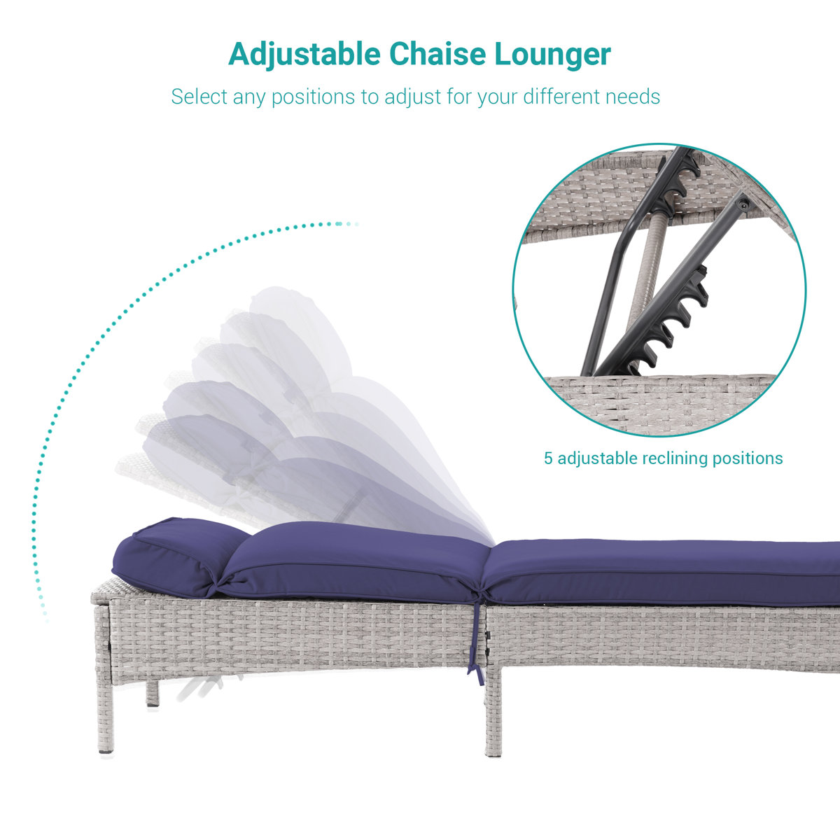 Zovika Cleopatra Wicker Lounger - Image 5
