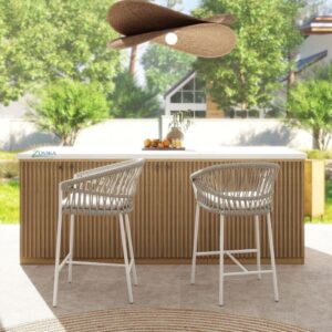 Zovika Helios Braided Bar Chair (Set of 2 Chairs)